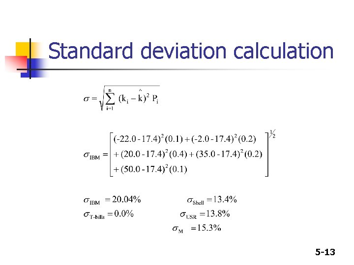 Standard deviation calculation 5 -13 