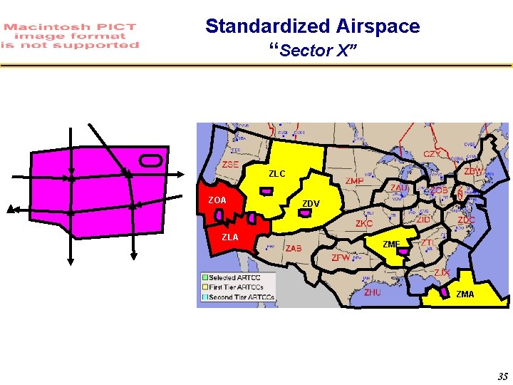 Standardized Airspace “Sector X” ZLC ZOA ZLA ZDV ZME ZMA 35 