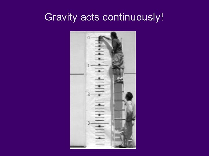 Gravity acts continuously! 
