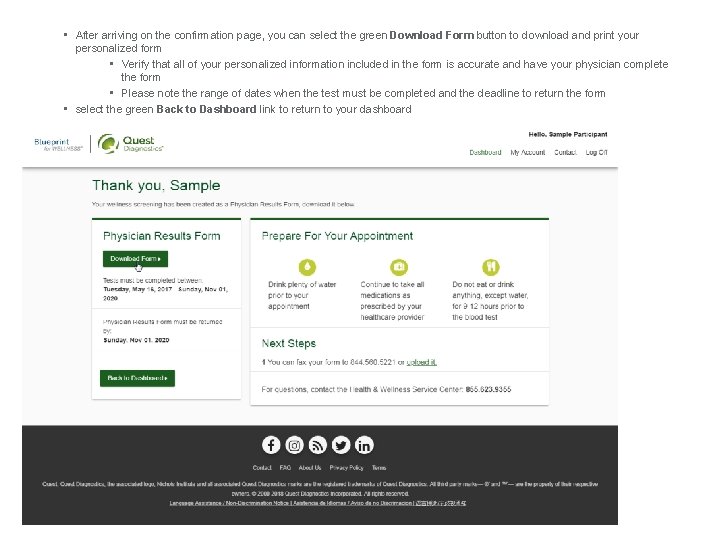  • After arriving on the confirmation page, you can select the green Download
