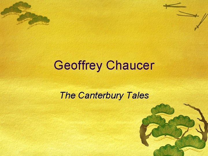 Geoffrey Chaucer The Canterbury Tales 