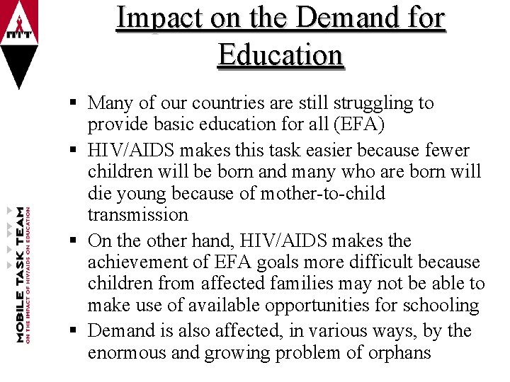 The Impact of HIV and AIDS on Education