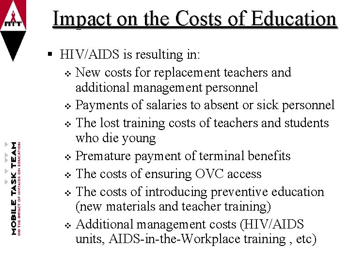 The Impact of HIV and AIDS on Education