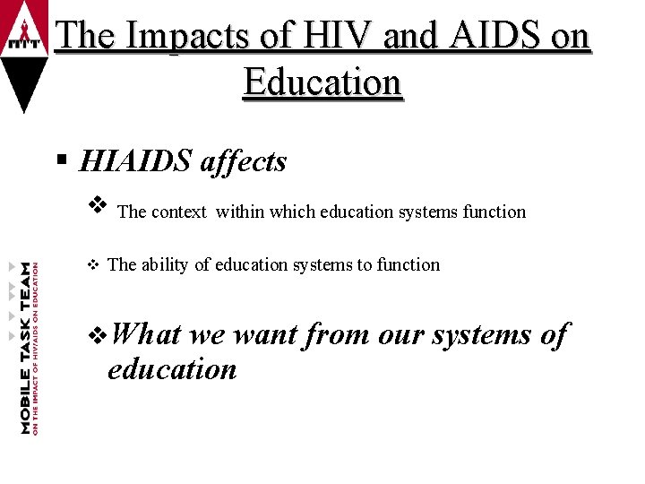 The Impact of HIV and AIDS on Education