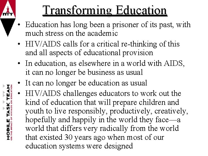 The Impact of HIV and AIDS on Education