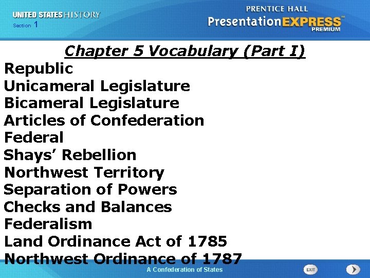 Chapter Section 25 Section 1 1 Chapter 5 Vocabulary (Part I) Republic Unicameral Legislature