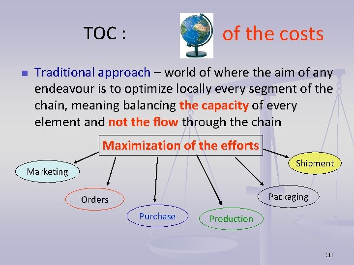 of the costs TOC : n Traditional approach – world of where the aim of the costs TOC : n Traditional approach – world of where the aim