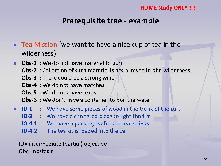 HOME study ONLY !!!! Prerequisite tree - example n n n Tea Mission (we HOME study ONLY !!!! Prerequisite tree - example n n n Tea Mission (we
