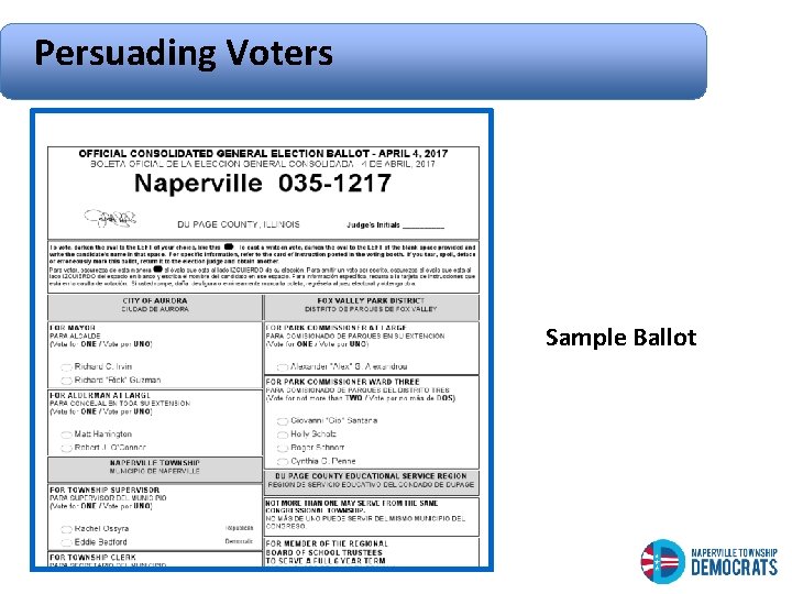 Persuading Voters Sample Ballot 