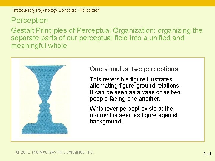 Introductory Psychology Concepts : Perception Gestalt Principles of Perceptual Organization: organizing the separate parts