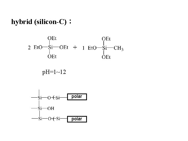 hybrid (silicon-C)： p. H=1~12 ( polar 