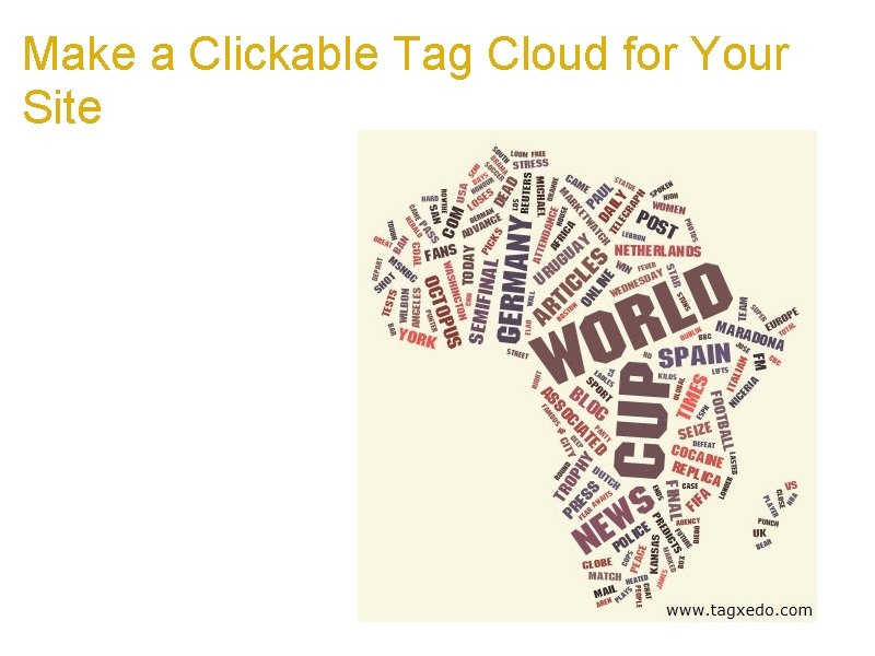 Make a Clickable Tag Cloud for Your Site a. Silverlight-based a. Animated Words b.