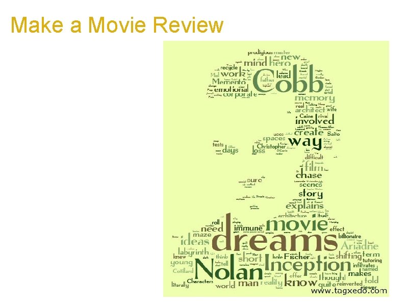 Make a Movie Review a. Roger Ebert's Review of "Inception" 