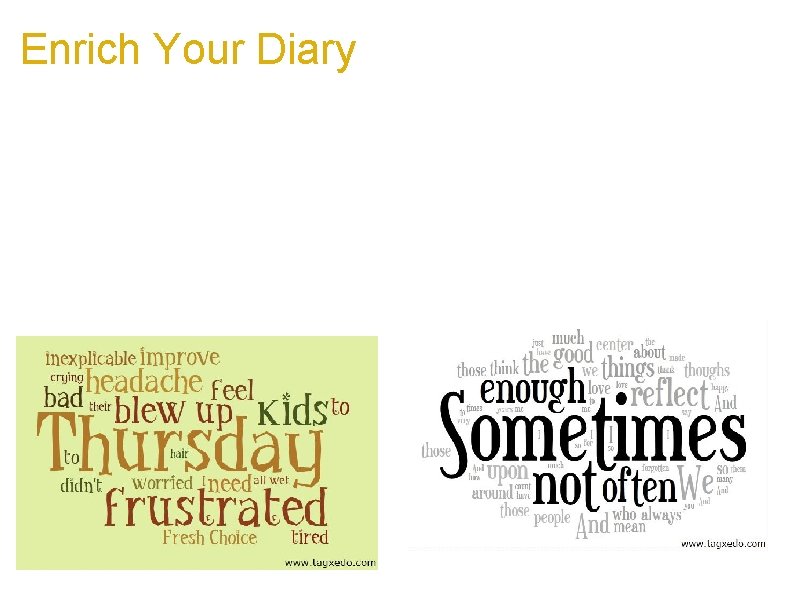 Enrich Your Diary a. Three ways to enrich your diary a. Decorate your diary