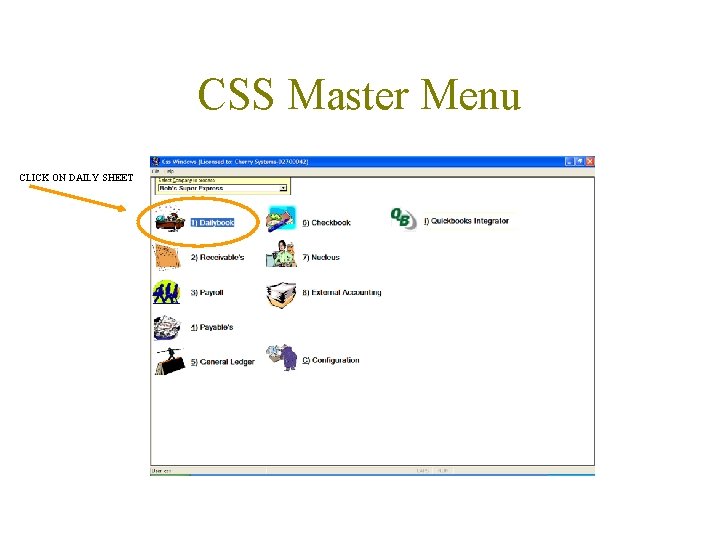 CSS Master Menu CLICK ON DAILY SHEET 