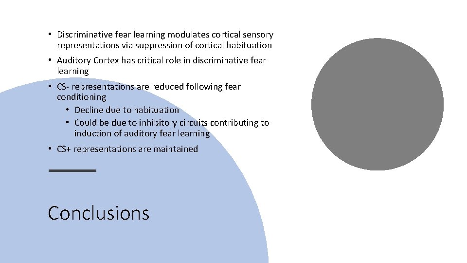 • Discriminative fear learning modulates cortical sensory representations via suppression of cortical habituation • Discriminative fear learning modulates cortical sensory representations via suppression of cortical habituation