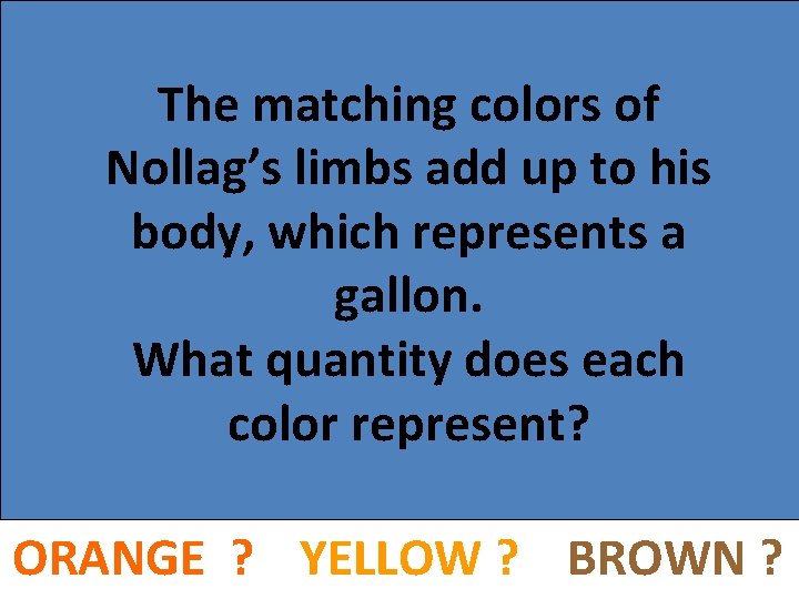 The matching colors of Nollag’s limbs add up to his body, which represents a