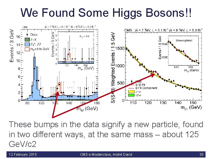 We Found Some Higgs Bosons!! These bumps in the data signify a new particle,