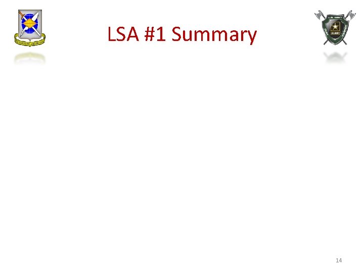 LSA #1 Summary 14 