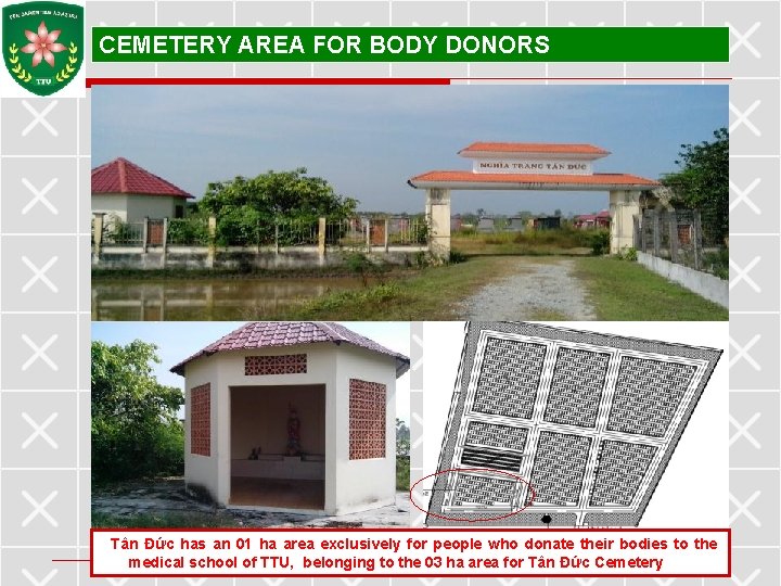 CEMETERY AREA FOR BODY DONORS Tân Đức has an 01 ha area exclusively for