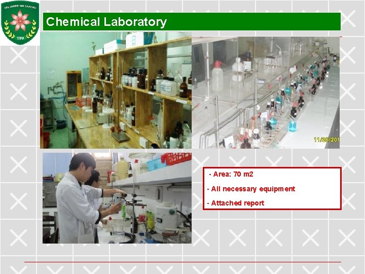 Chemical Laboratory - Area: 70 m 2 - All necessary equipment - Attached report