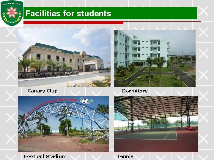 Facilities for students Canary Clup Dormitory 58 Football Stadium Tennis 