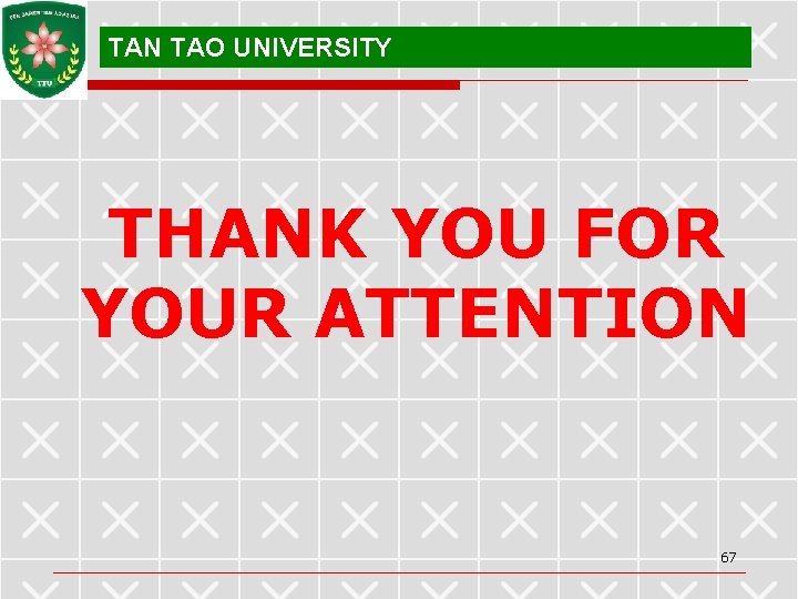 TAN TAO UNIVERSITY THANK YOU FOR YOUR ATTENTION 67 