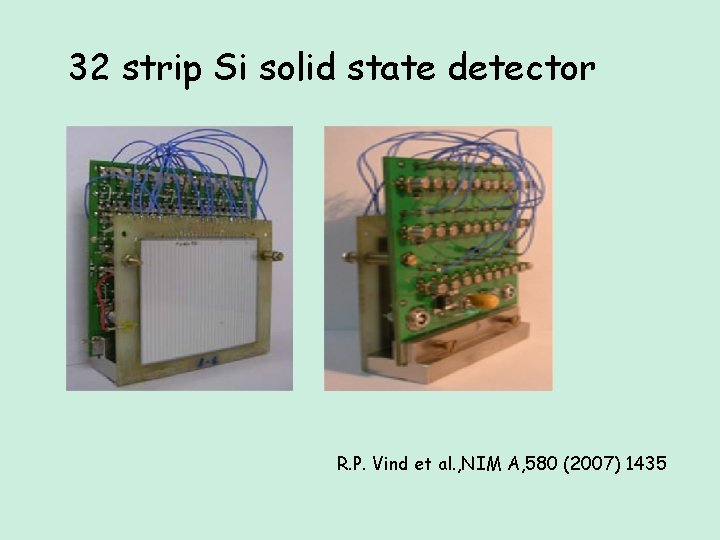 32 strip Si solid state detector R. P. Vind et al. , NIM A, 32 strip Si solid state detector R. P. Vind et al. , NIM A,