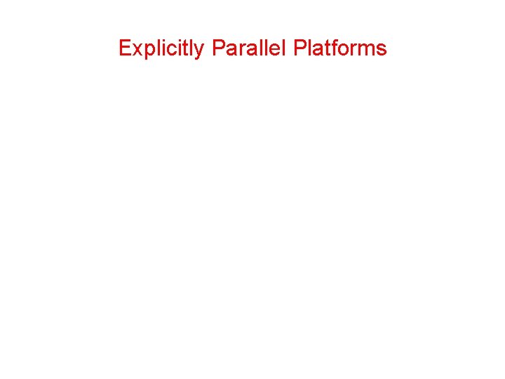 Explicitly Parallel Platforms 