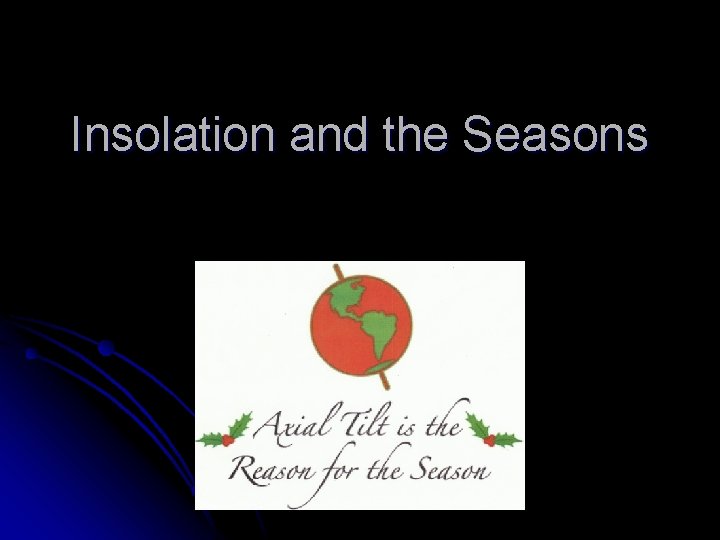 Insolation and the Seasons 