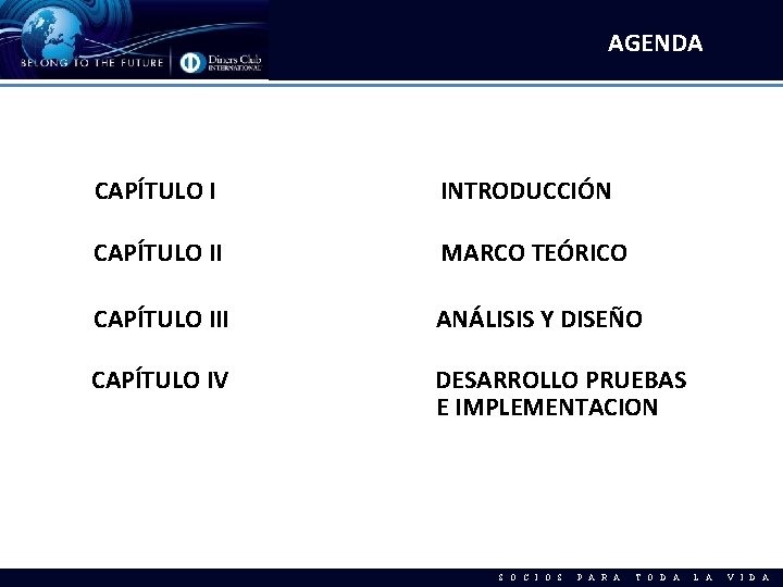 AGENDA CAPÍTULO I INTRODUCCIÓN CAPÍTULO II MARCO TEÓRICO CAPÍTULO III ANÁLISIS Y DISEÑO CAPÍTULO
