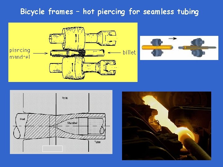 Bicycle frames – hot piercing for seamless tubing 