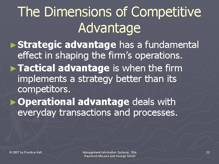 The Dimensions of Competitive Advantage ► Strategic advantage has a fundamental effect in shaping The Dimensions of Competitive Advantage ► Strategic advantage has a fundamental effect in shaping