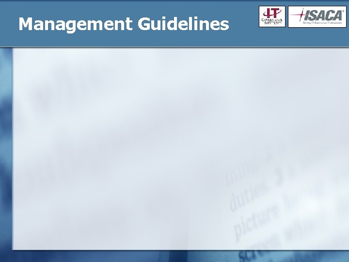 Management Guidelines 