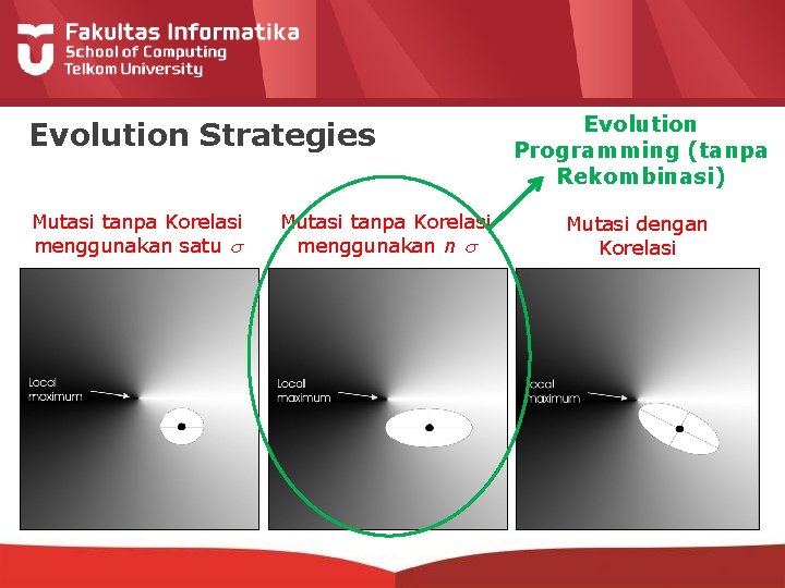 Evolution Strategies Mutasi tanpa Korelasi menggunakan satu Mutasi tanpa Korelasi menggunakan n Evolution Programming