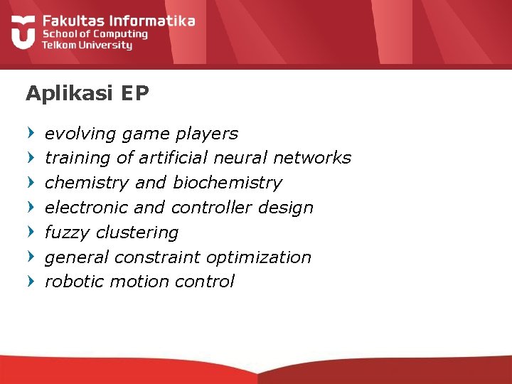 Aplikasi EP evolving game players training of artificial neural networks chemistry and biochemistry electronic