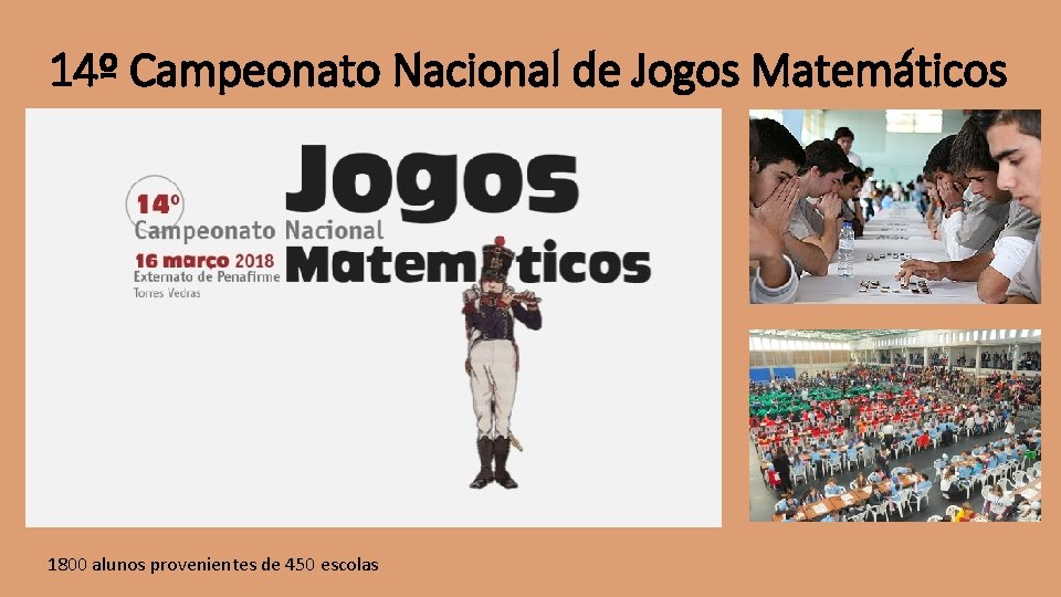 14º Campeonato Nacional de Jogos Matemáticos 1800 alunos provenientes de 450 escolas 