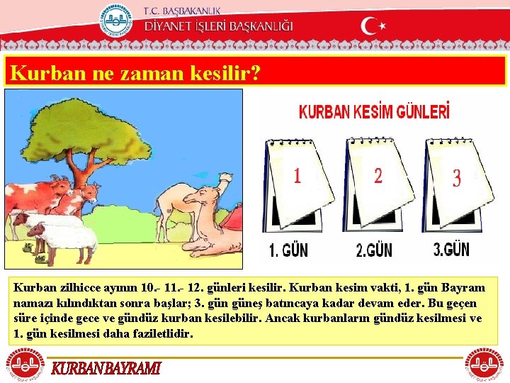 T. C. KÖYCEĞİZ MÜFTÜLÜĞÜ Kurban ne zaman kesilir? Kurban zilhicce ayının 10. - 11.