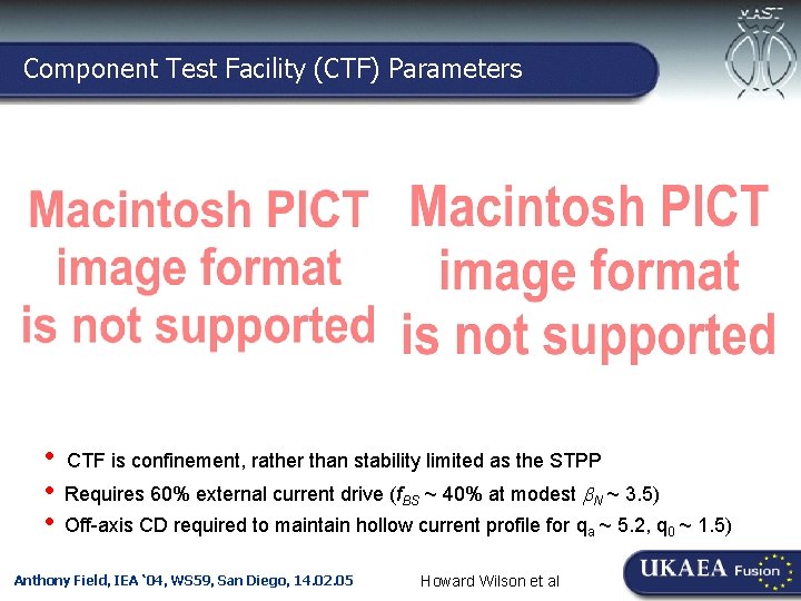 Component Test Facility (CTF) Parameters Culham-Ioffe Symposium, 30. 11. 04 • • • CTF