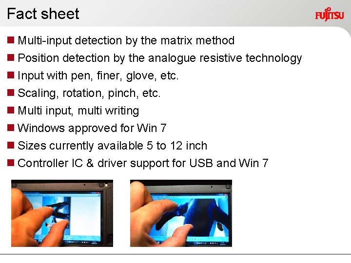 Fact sheet n Multi-input detection by the matrix method n Position detection by the