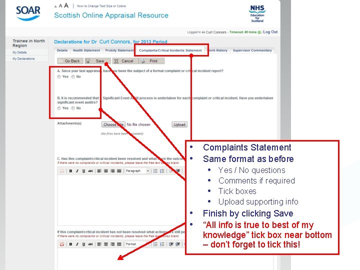  • Complaints Statement • Same format as before • • • Yes /