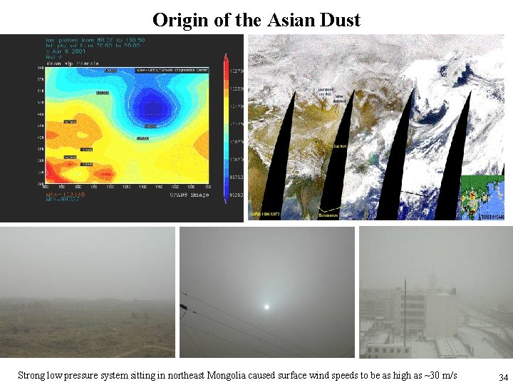 Origin of the Asian Dust Strong low pressure system sitting in northeast Mongolia caused