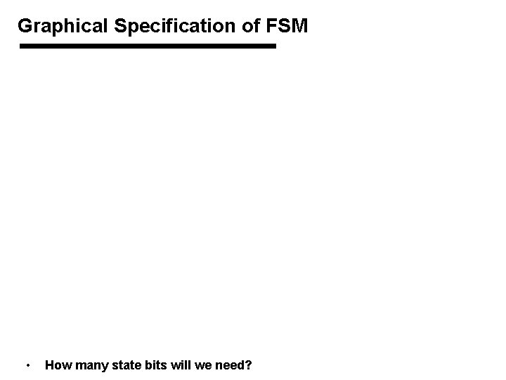 Graphical Specification of FSM • How many state bits will we need? 