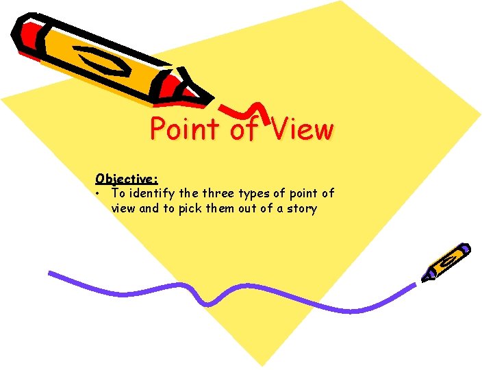 Point of View Objective: • To identify the three types of point of view