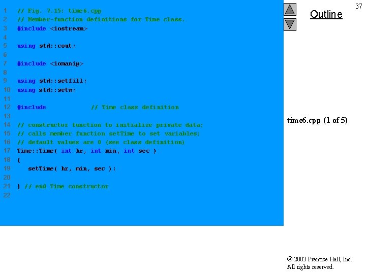 1 2 3 // Fig. 7. 15: time 6. cpp // Member-function definitions for