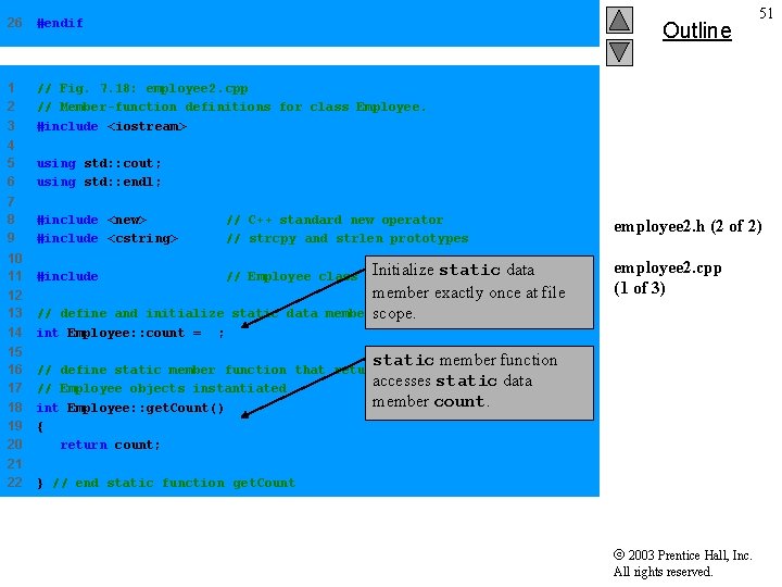 51 26 #endif 1 2 3 // Fig. 7. 18: employee 2. cpp //