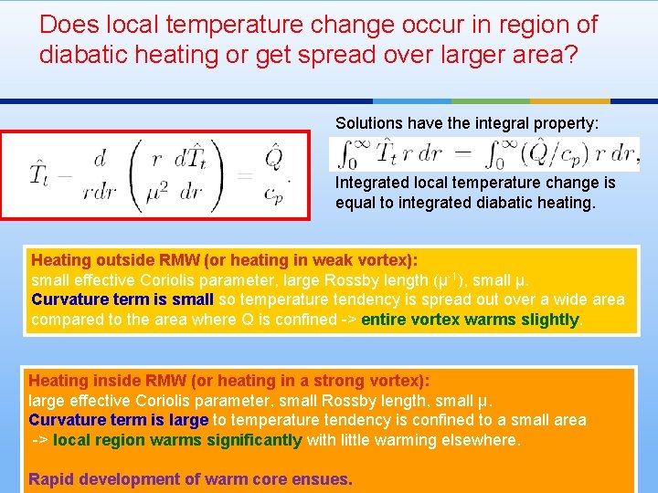 Does local temperature change occur in region of diabatic heating or get spread over