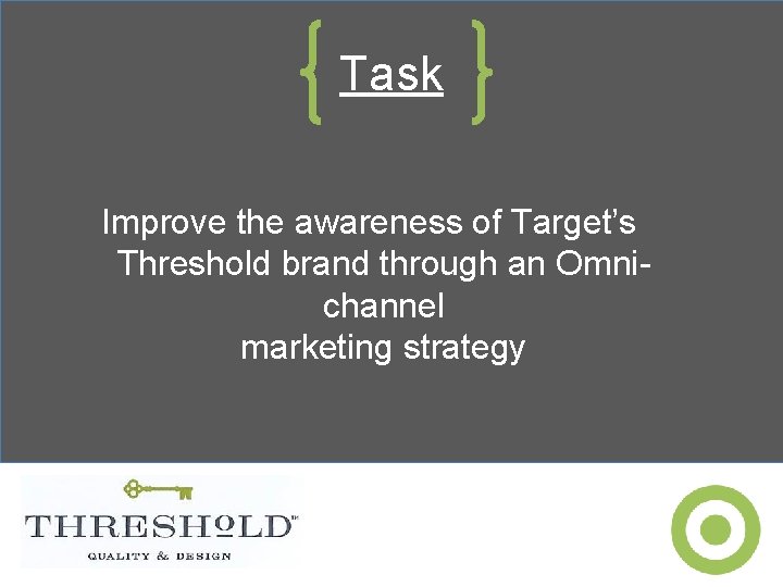 Task Improve the awareness of Target’s Threshold brand through an Omnichannel marketing strategy 