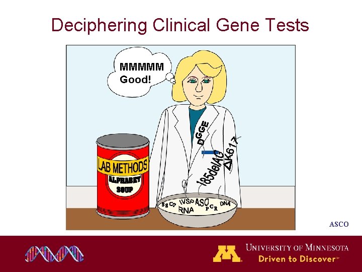 Deciphering Clinical Gene Tests DGGE MMMMM Good! S S CP P CR ASCO Deciphering Clinical Gene Tests DGGE MMMMM Good! S S CP P CR ASCO