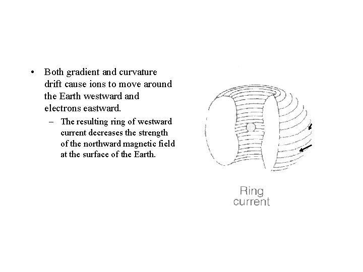  • Both gradient and curvature drift cause ions to move around the Earth